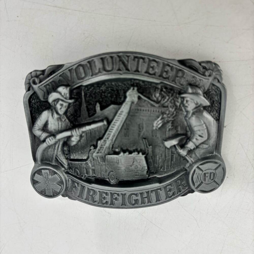 Firefighter Belt Buckle Great American Buckle Co Western Volunteer